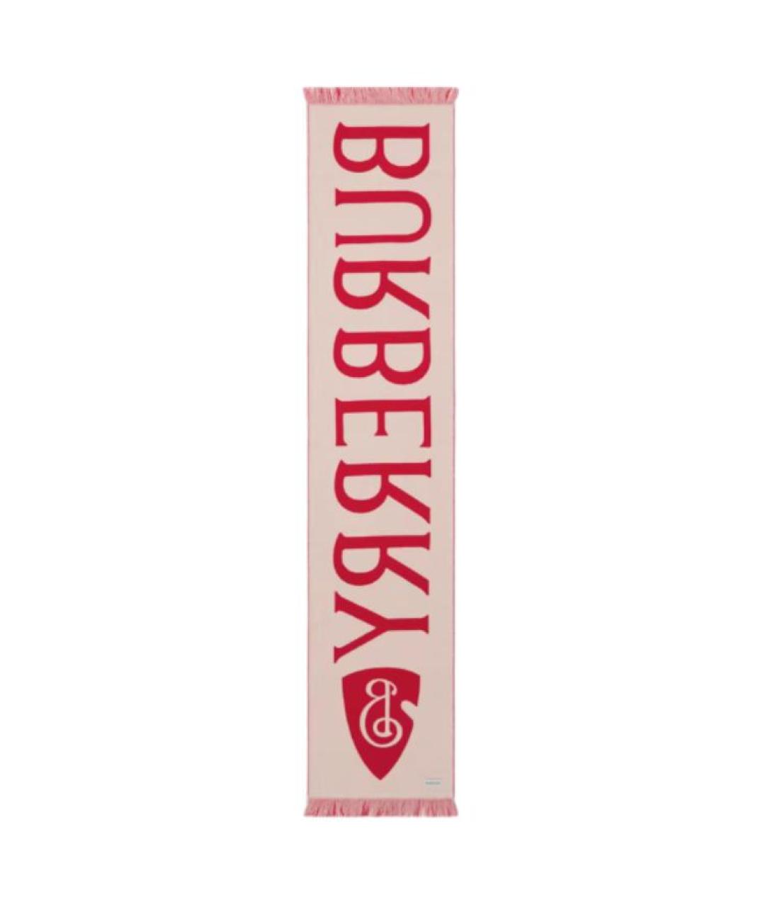 BURBERRY Красный шерстяной шарф, фото 2