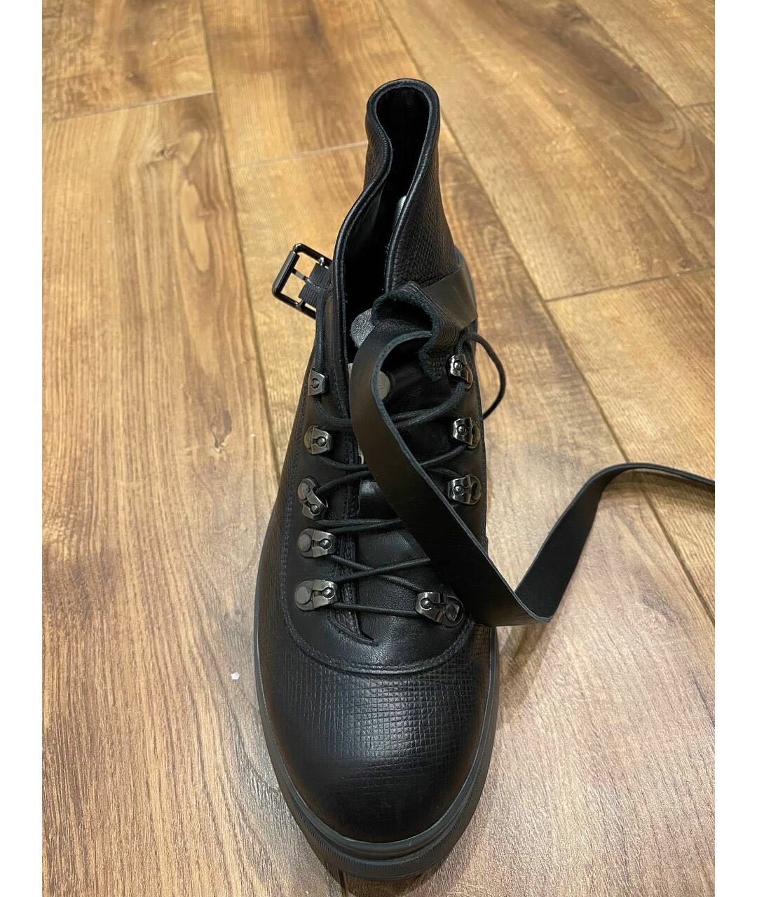 GIORGIO ARMANI Черные кожаные высокие ботинки, фото 2