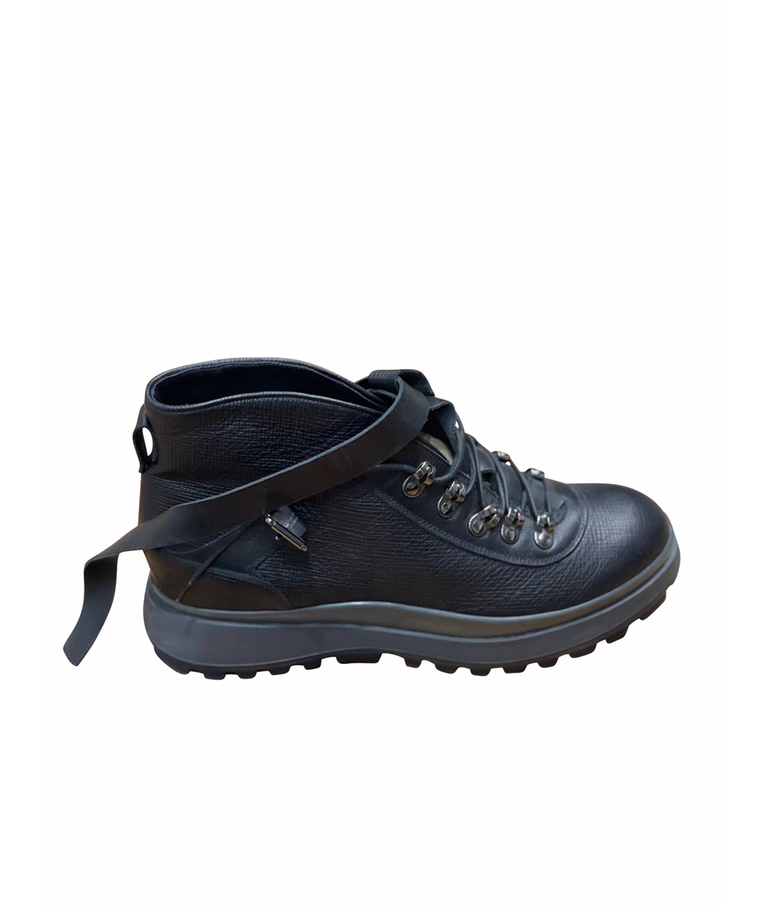 GIORGIO ARMANI Черные кожаные высокие ботинки, фото 1