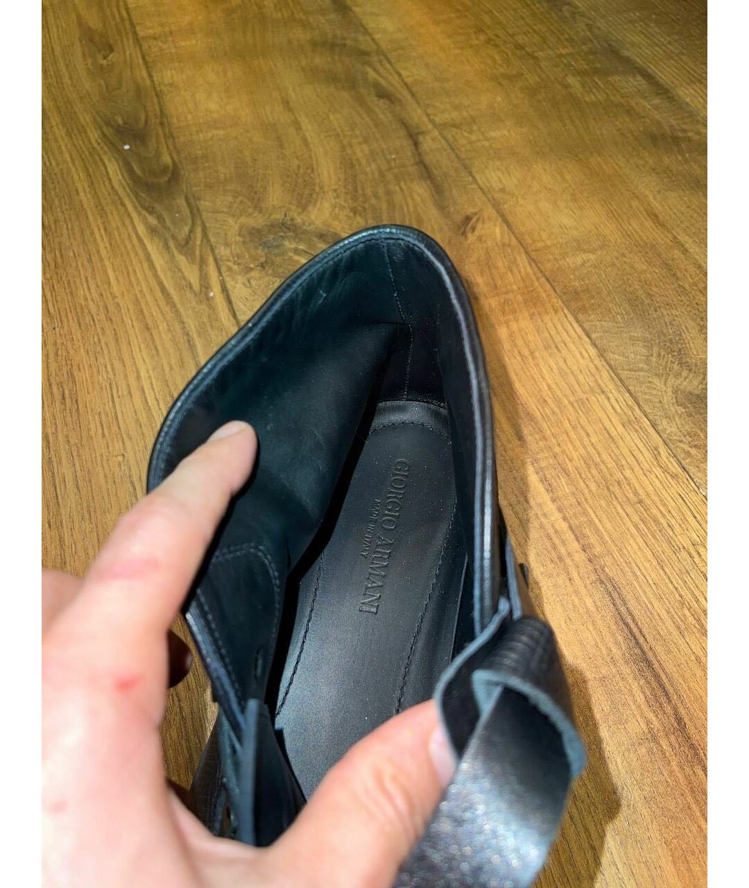 GIORGIO ARMANI Черные кожаные высокие ботинки, фото 4