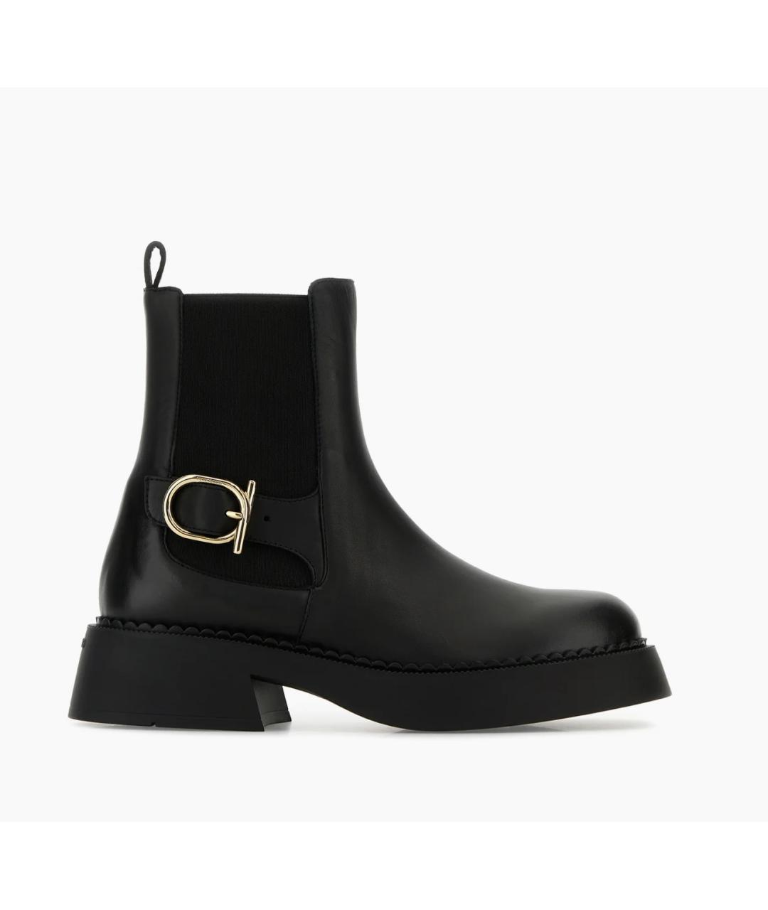 FERRAGAMO Черные кожаные сапоги, фото 5