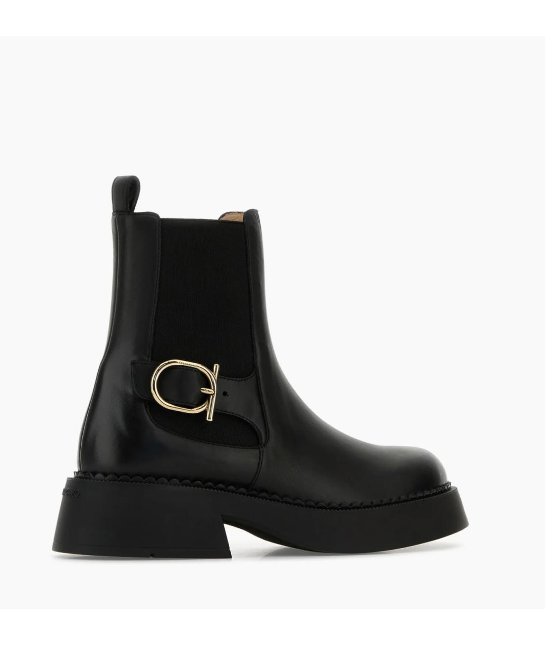 FERRAGAMO Черные кожаные сапоги, фото 3