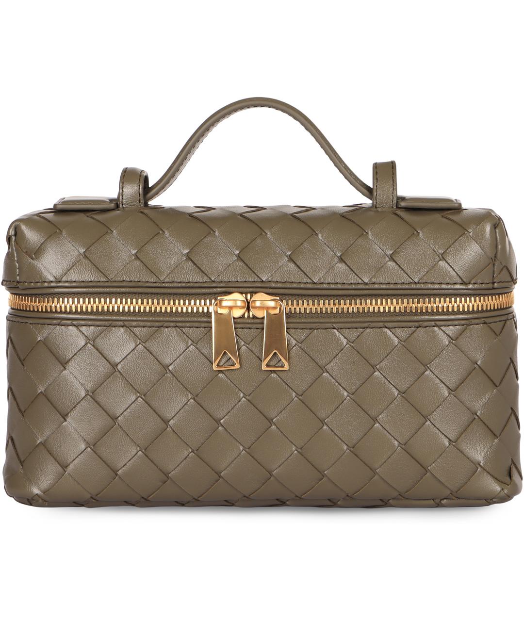 BOTTEGA VENETA Зеленая кожаная сумка с короткими ручками, фото 2