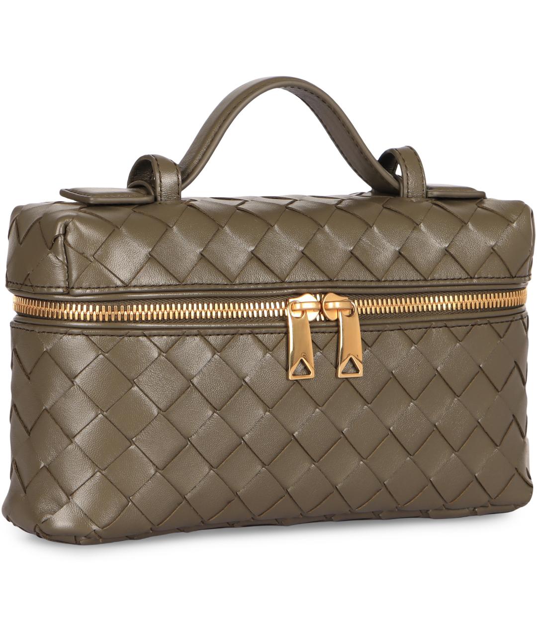BOTTEGA VENETA Зеленая кожаная сумка с короткими ручками, фото 3