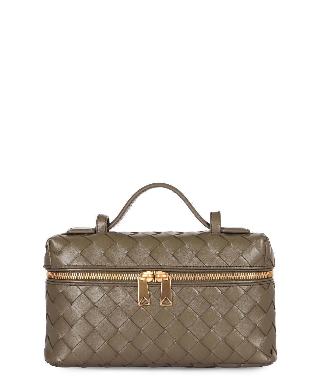 BOTTEGA VENETA Зеленая кожаная сумка с короткими ручками, фото 1
