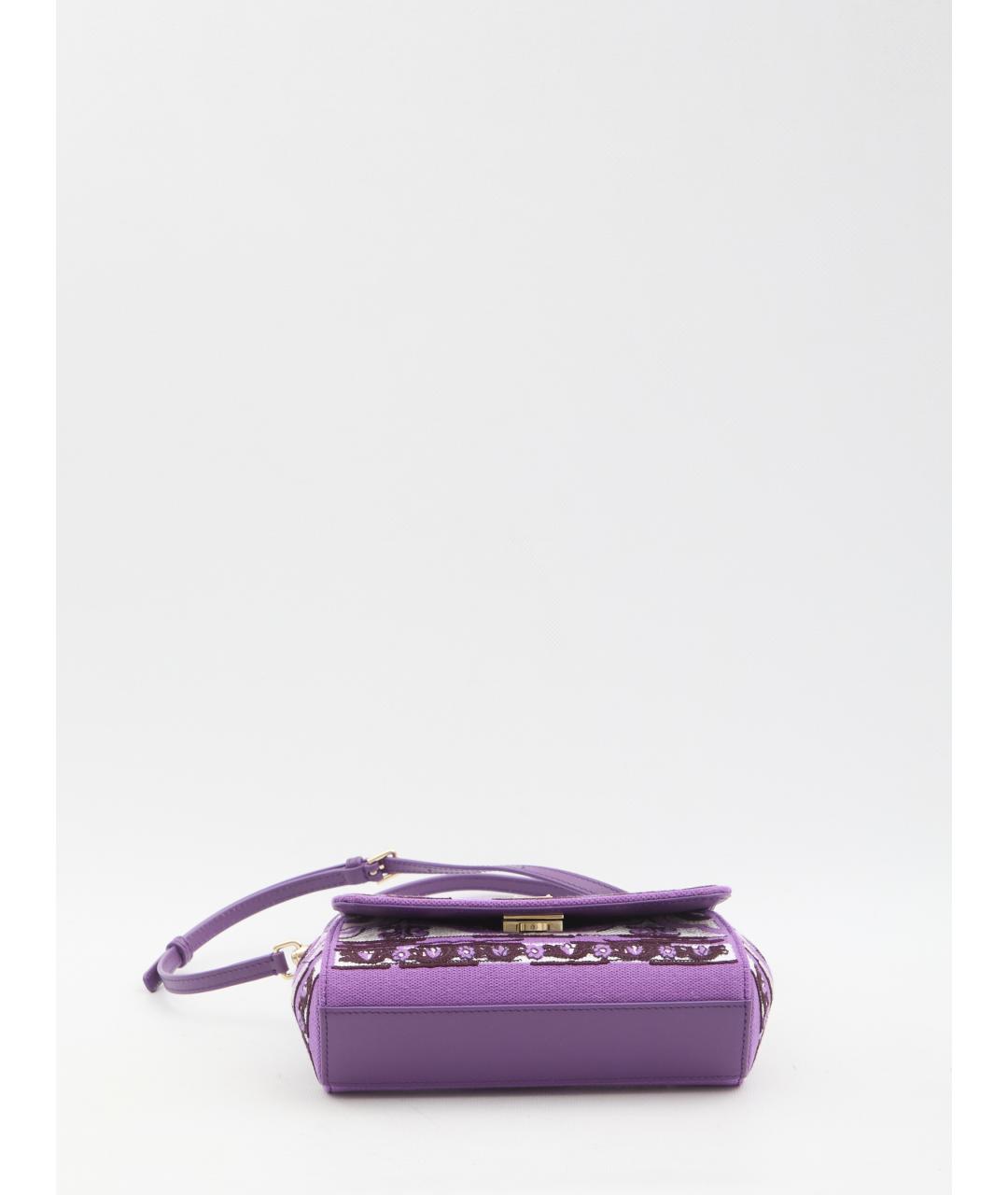 DOLCE&GABBANA Фиолетовая хлопковая сумка с короткими ручками, фото 4