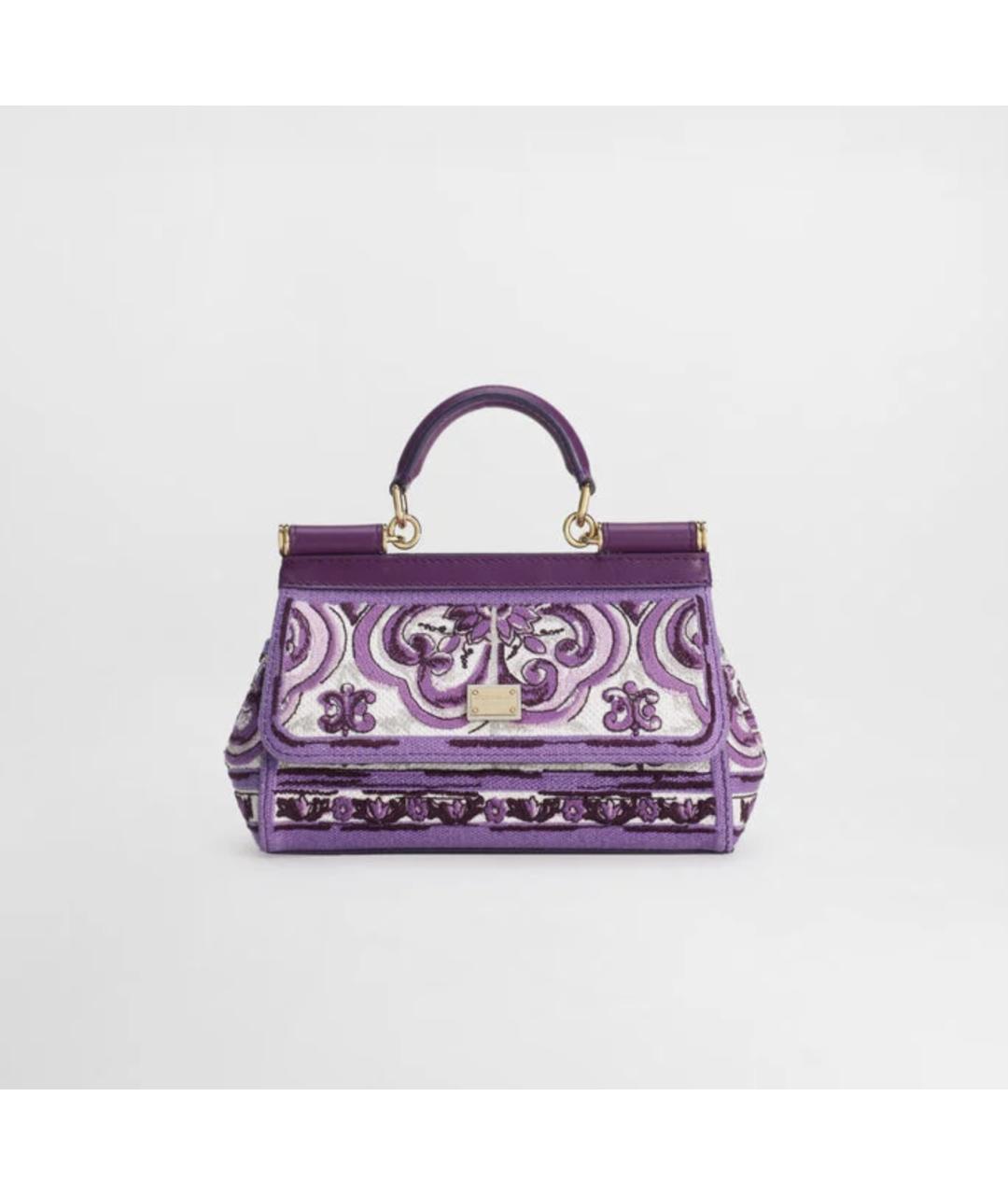 DOLCE&GABBANA Фиолетовая хлопковая сумка с короткими ручками, фото 7