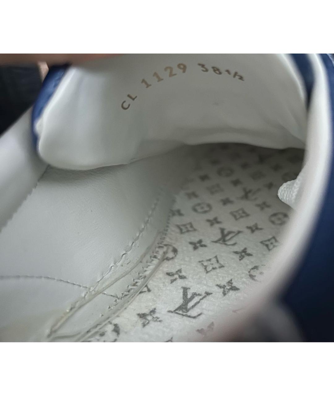 LOUIS VUITTON Синие кожаные кеды, фото 7