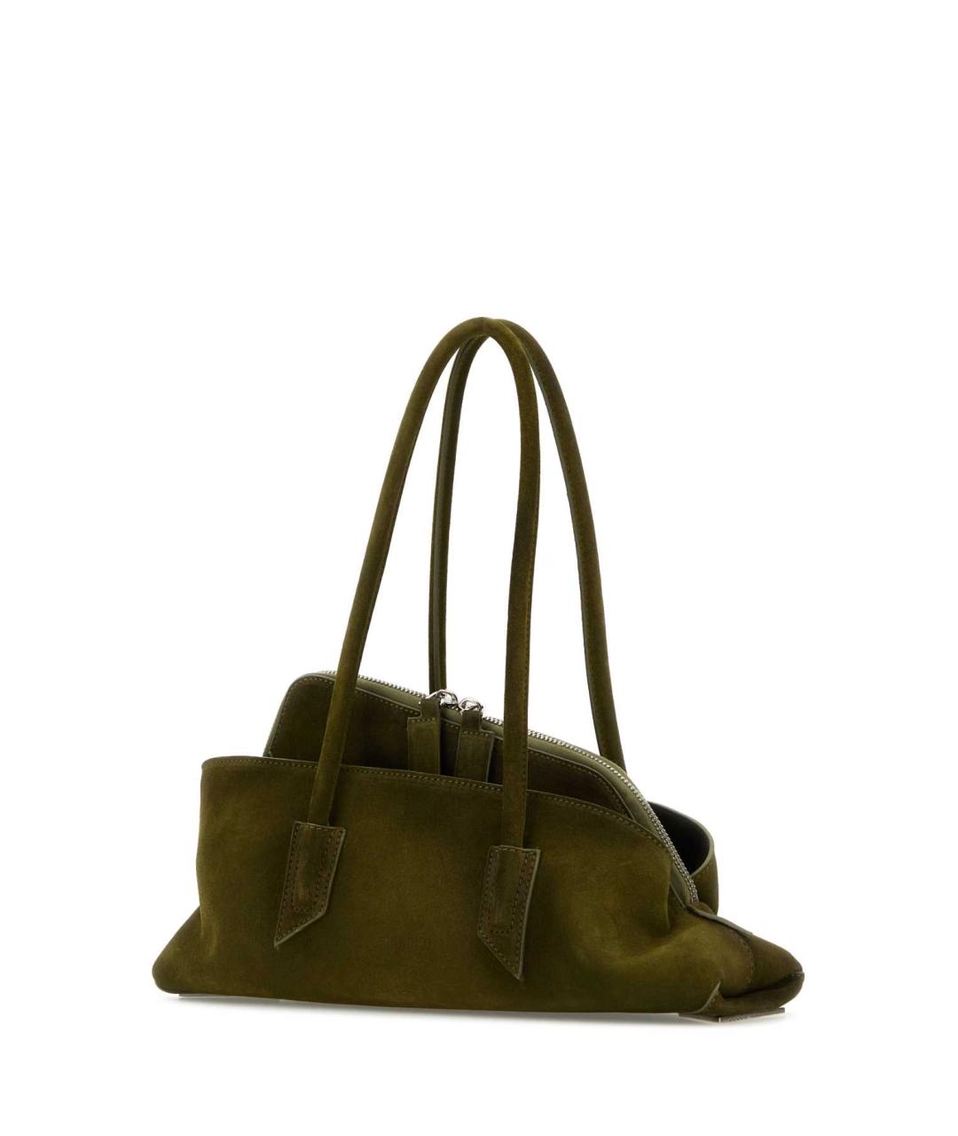 THE ATTICO Зеленая замшевая сумка тоут, фото 2