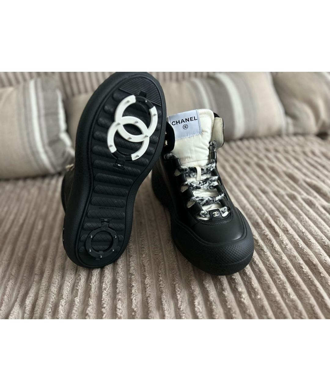 CHANEL Черные кожаные ботинки, фото 8