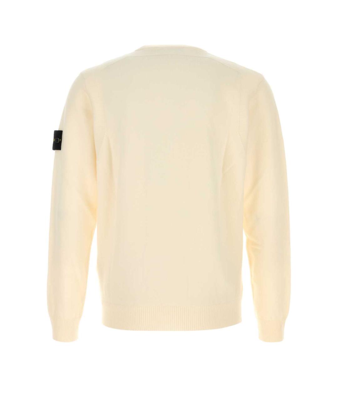 STONE ISLAND Бежевый шерстяной джемпер / свитер, фото 2