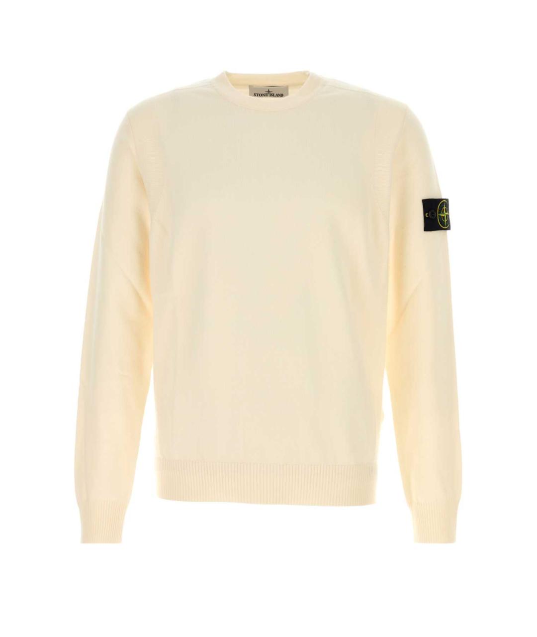 STONE ISLAND Бежевый шерстяной джемпер / свитер, фото 1