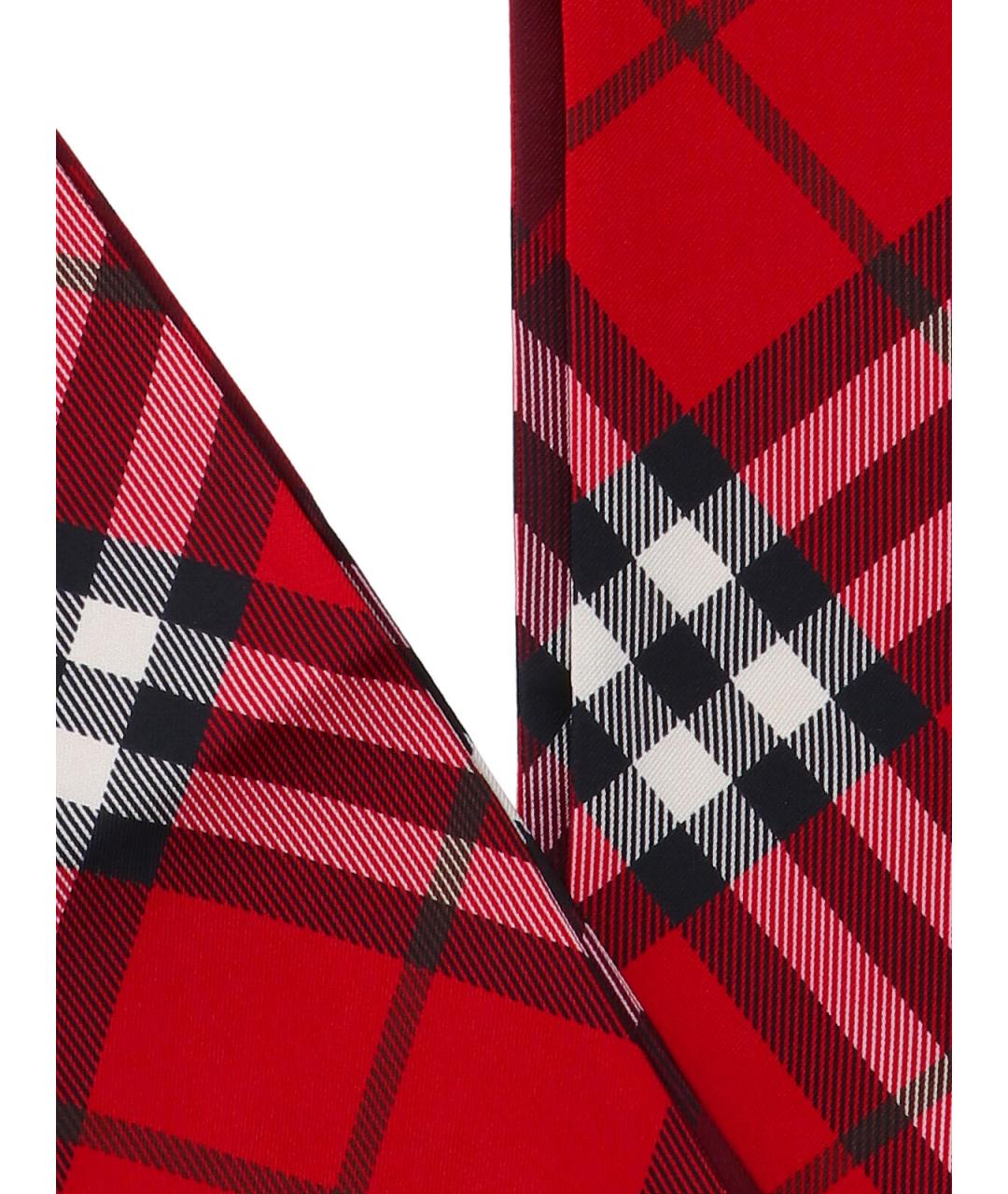 BURBERRY Красный шелковый шарф, фото 2