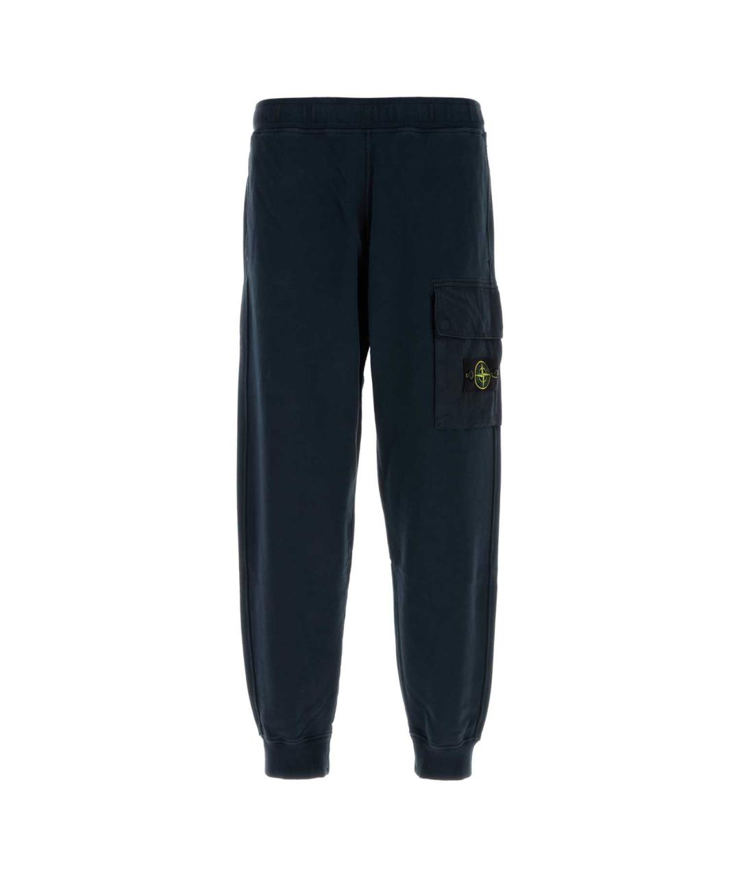 STONE ISLAND Темно-синие хлопковые повседневные брюки, фото 1