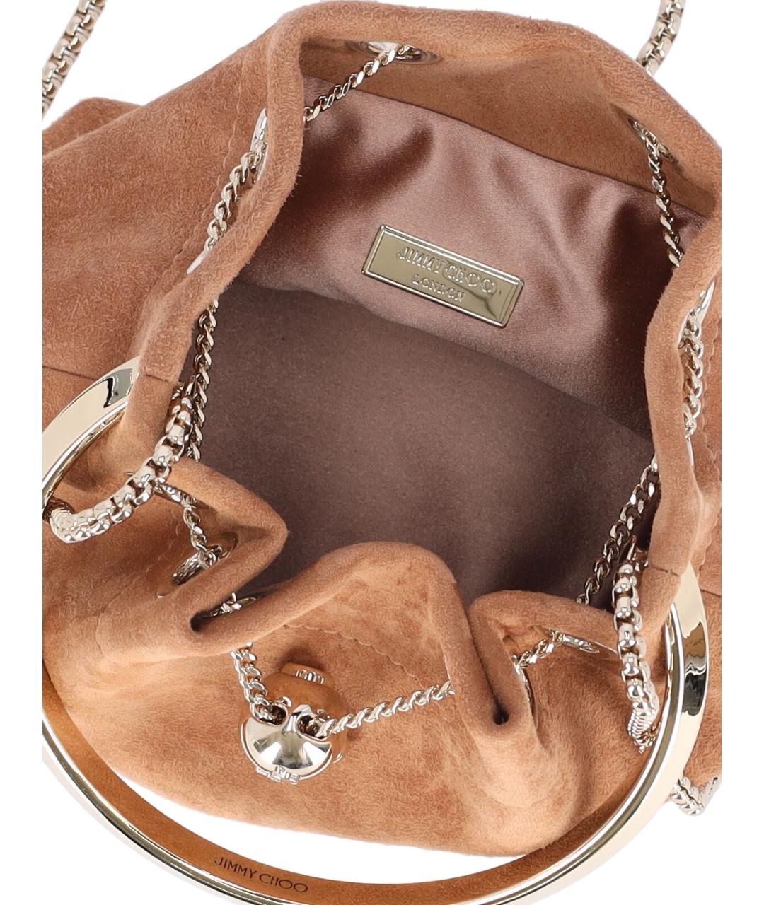 JIMMY CHOO Коричневая кожаная сумка с короткими ручками, фото 4