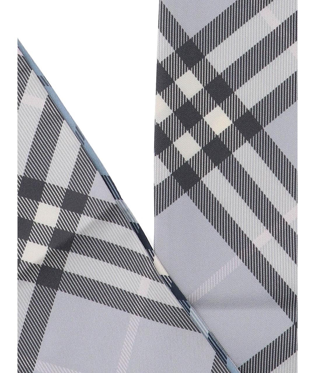 BURBERRY Серый шелковый шарф, фото 2