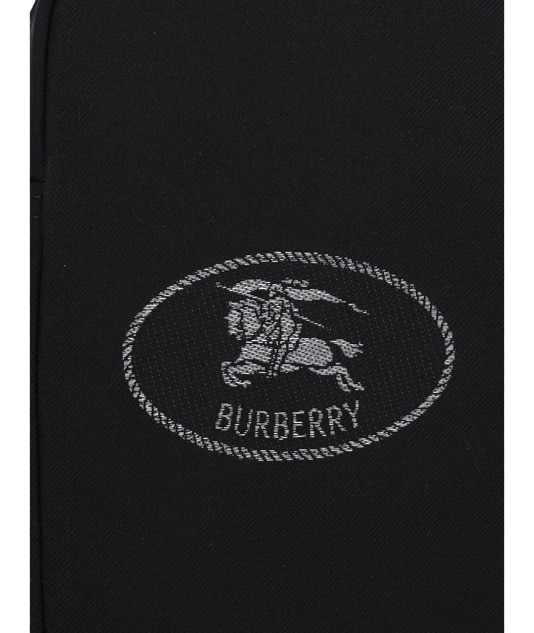 BURBERRY Черная синтетическая сумка на плечо, фото 4