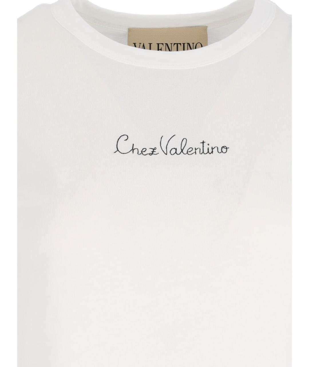 VALENTINO Белая хлопковая футболка, фото 3
