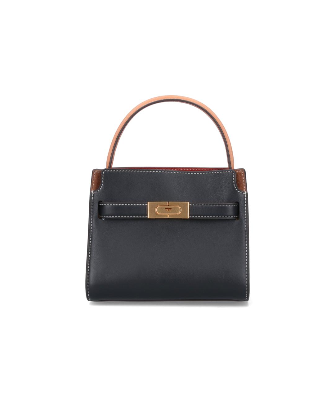 TORY BURCH Черная кожаная сумка с короткими ручками, фото 1