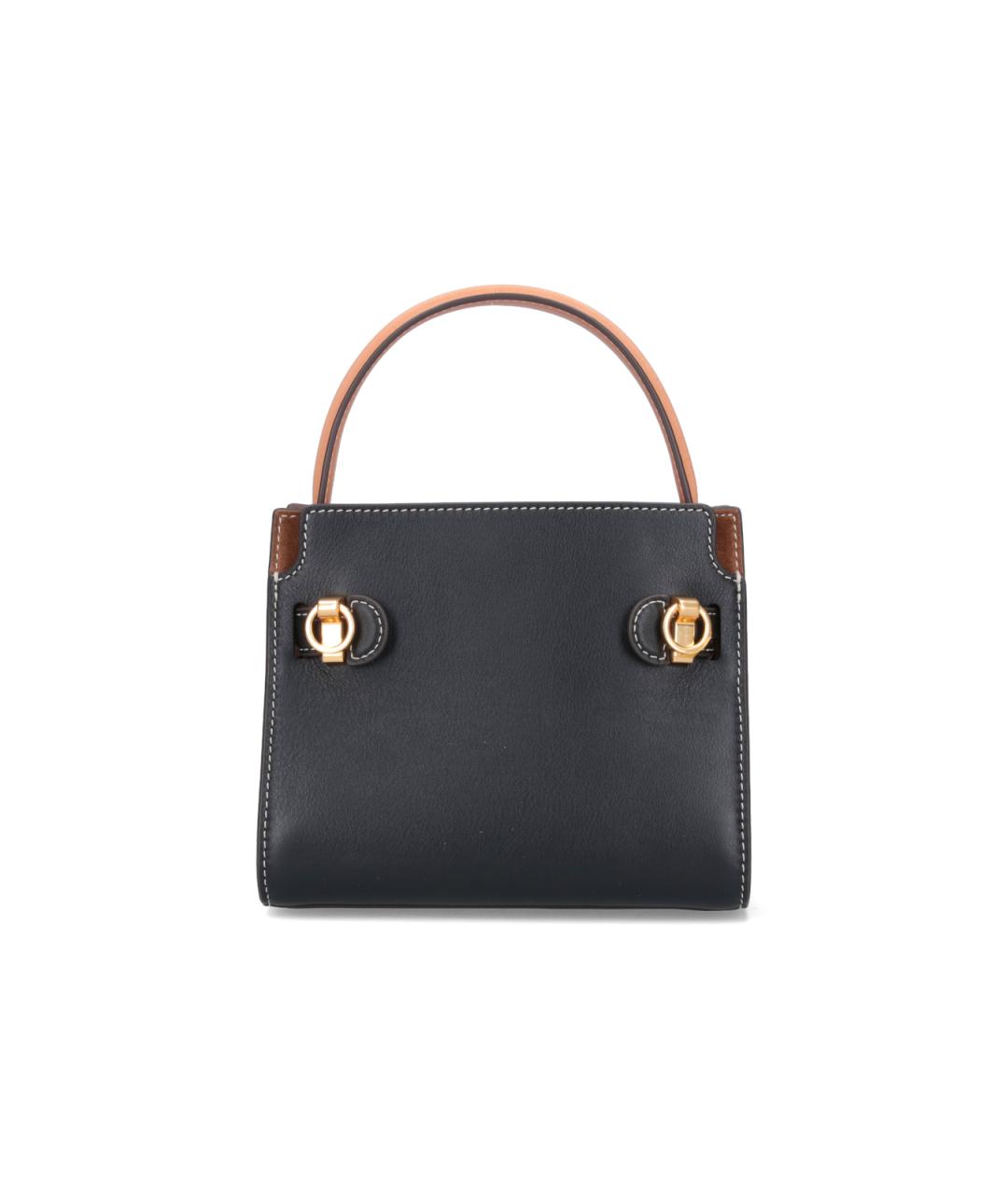 TORY BURCH Черная кожаная сумка с короткими ручками, фото 3