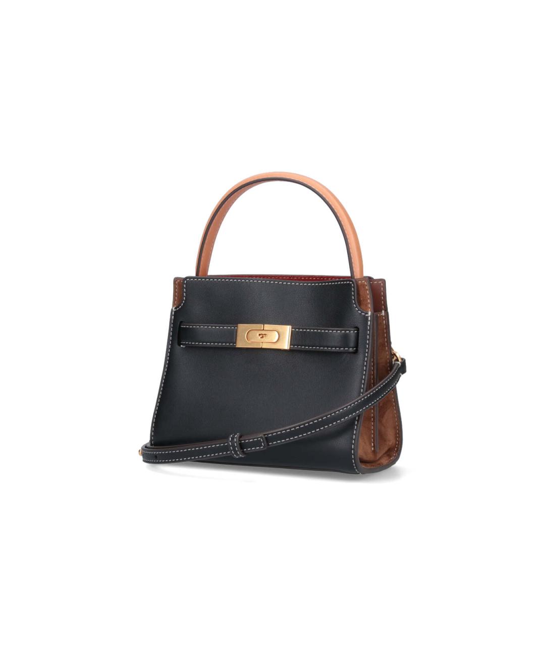 TORY BURCH Черная кожаная сумка с короткими ручками, фото 2