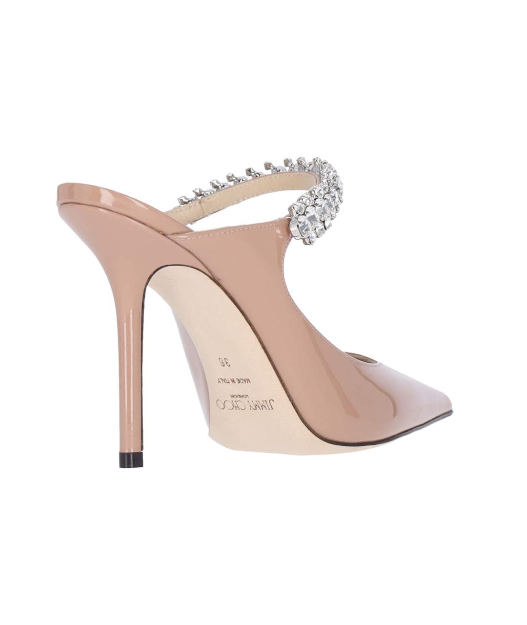 JIMMY CHOO Розовые мюли из лакированной кожи, фото 4