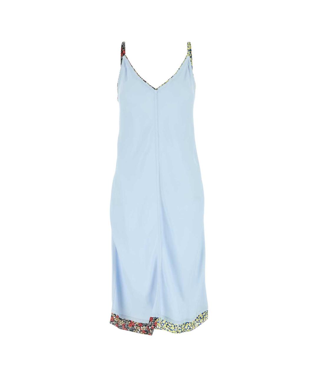 BOTTEGA VENETA Голубое шелковое платье, фото 1