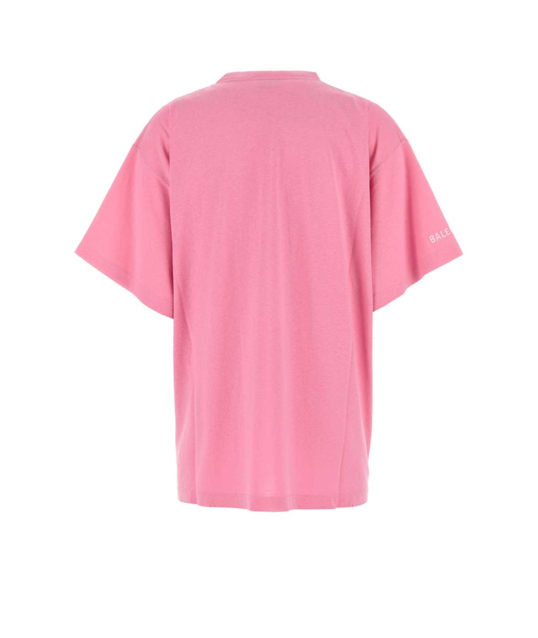 BALENCIAGA Розовая хлопковая футболка, фото 2