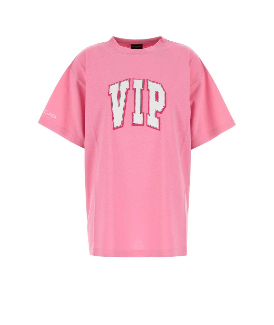 BALENCIAGA Розовая хлопковая футболка, фото 1