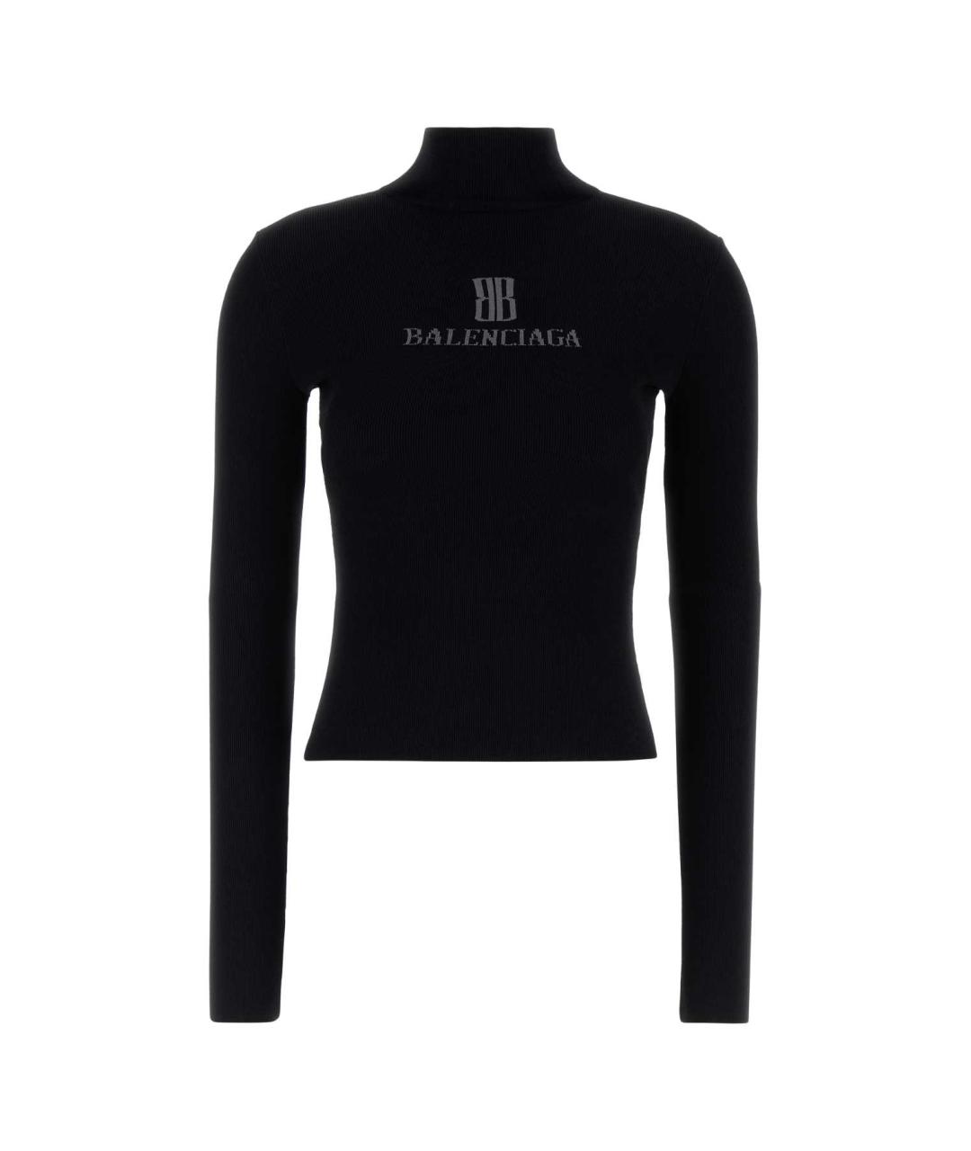 BALENCIAGA Черная вискозная водолазка, фото 1