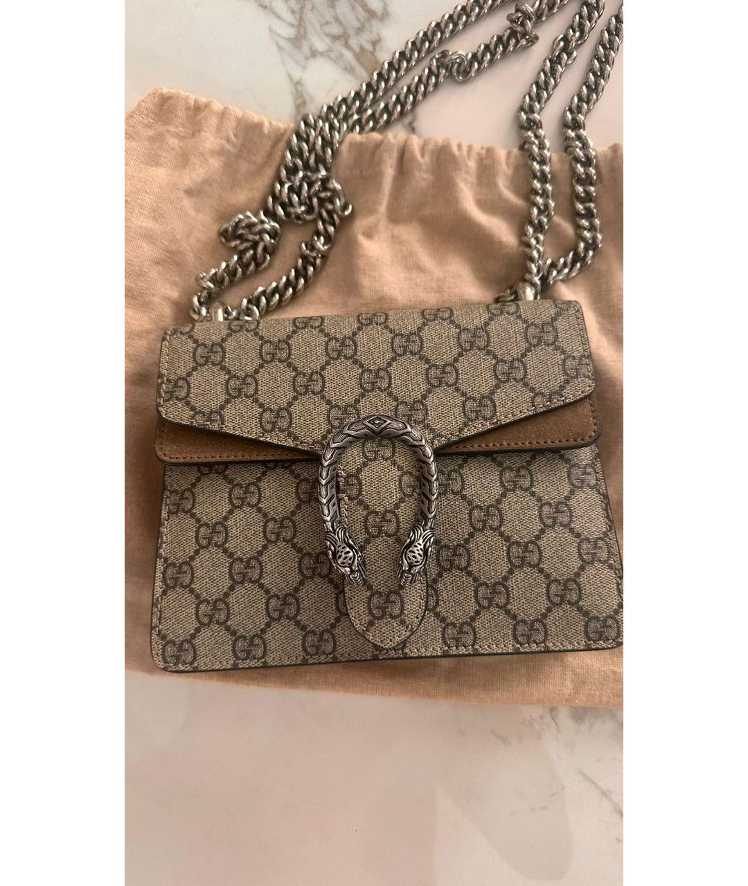 GUCCI Коричневая кожаная сумка через плечо, фото 7