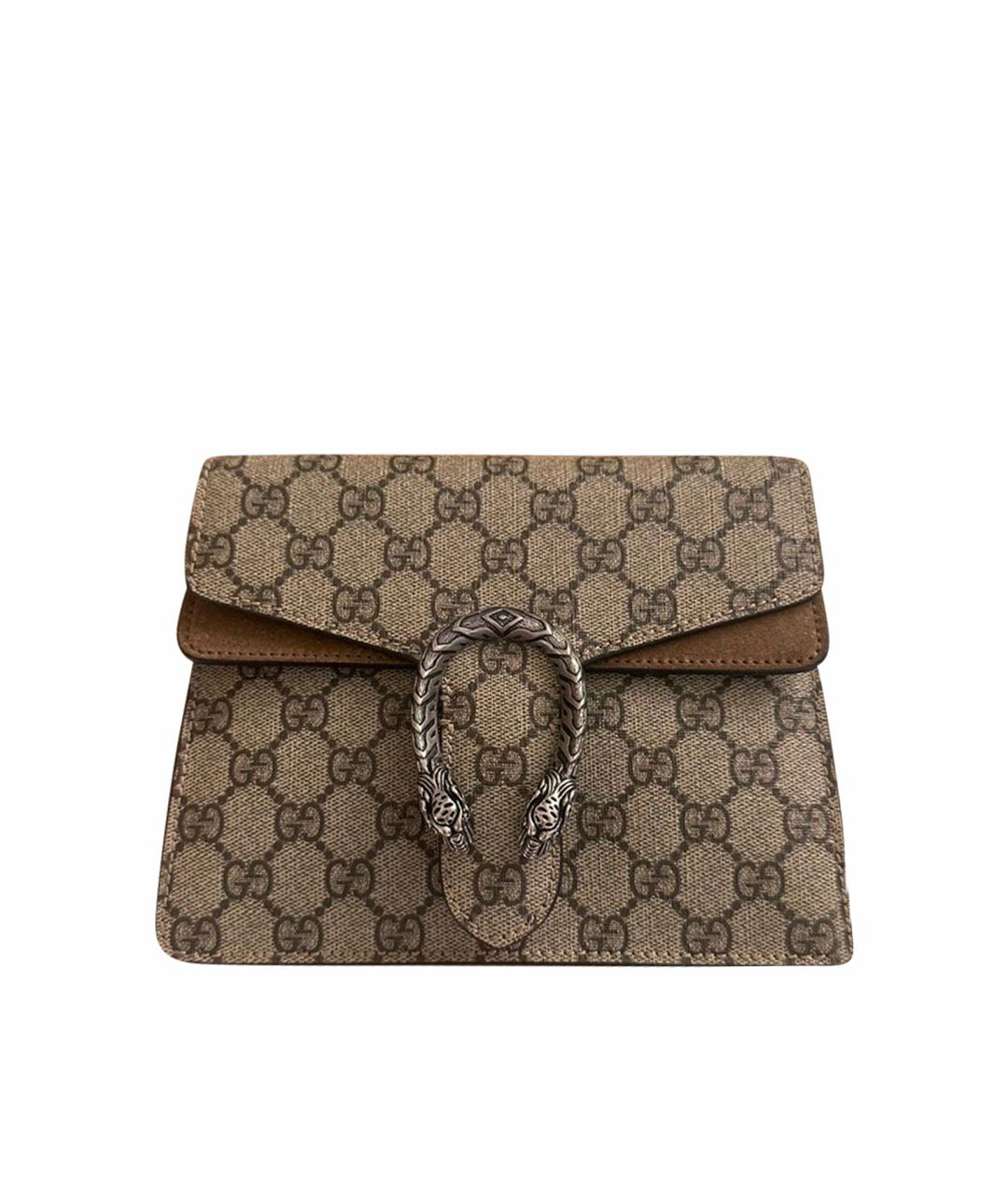 GUCCI Коричневая кожаная сумка через плечо, фото 1