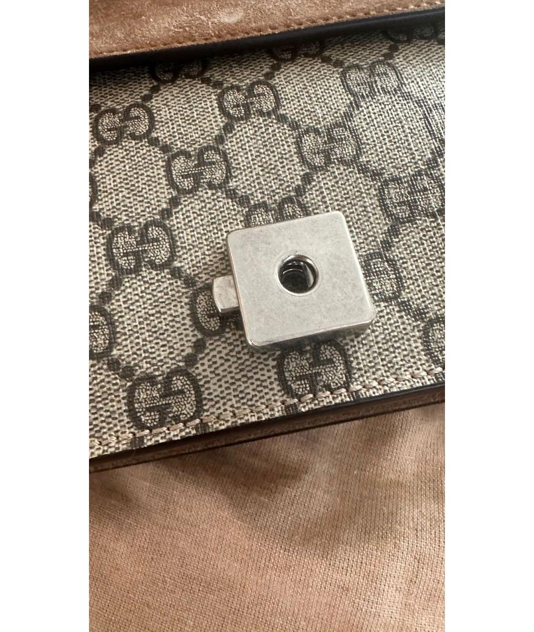 GUCCI Коричневая кожаная сумка через плечо, фото 6