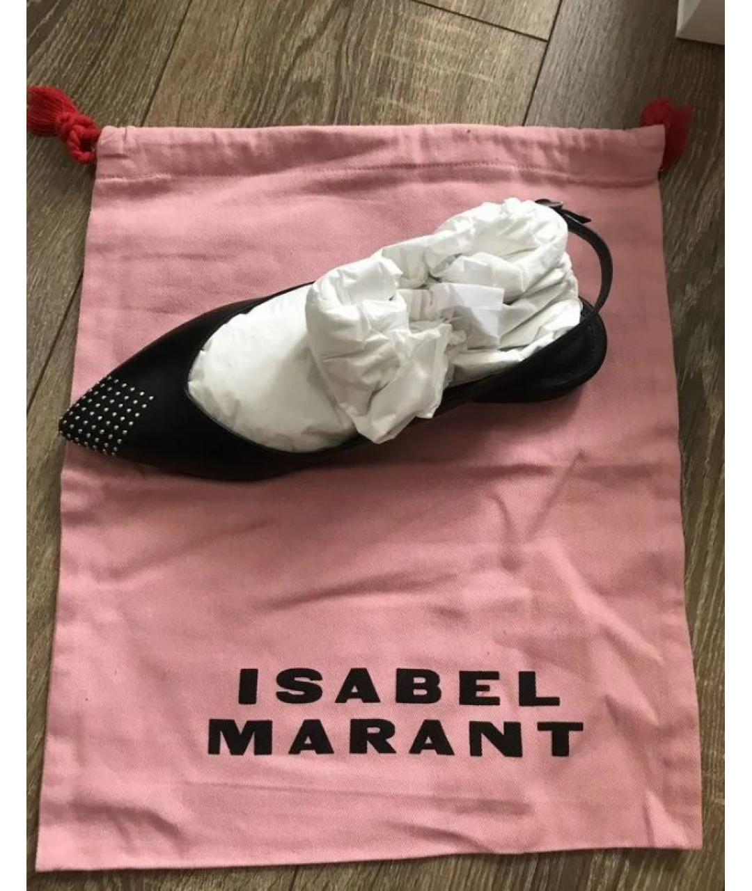 ISABEL MARANT Черные кожаные балетки, фото 6