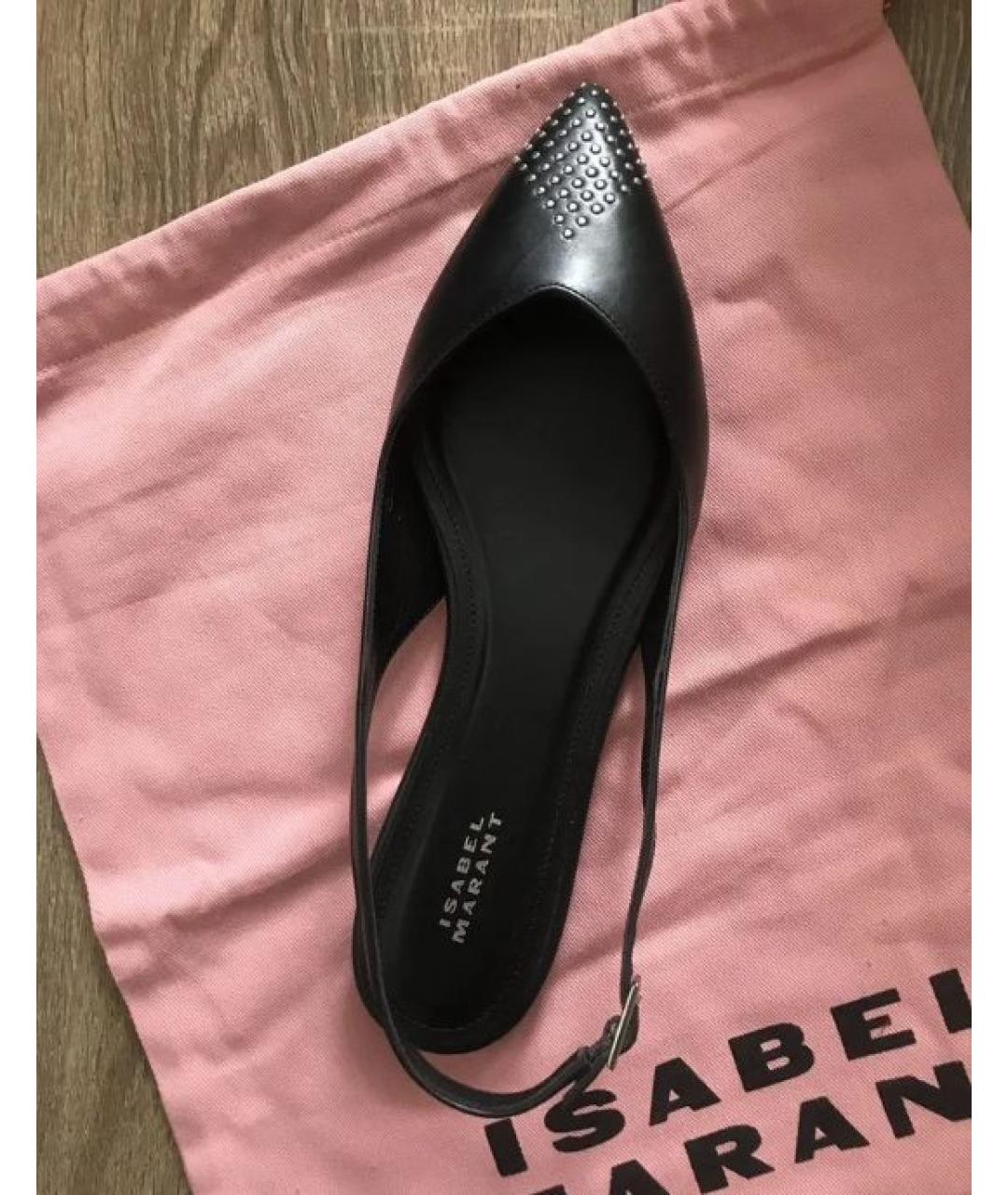 ISABEL MARANT Черные кожаные балетки, фото 8