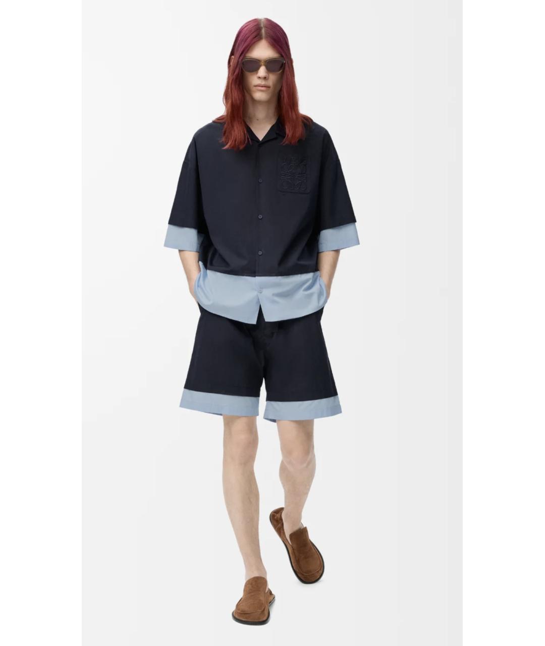 LOEWE Синие хлопковые шорты, фото 4
