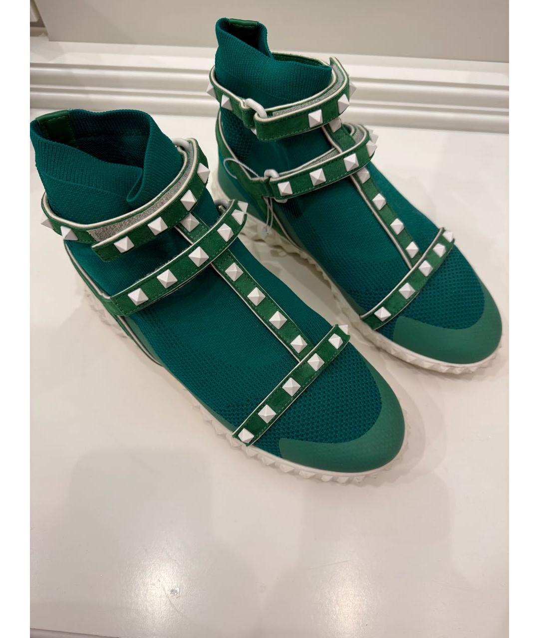 VALENTINO Зеленые текстильные кроссовки, фото 2