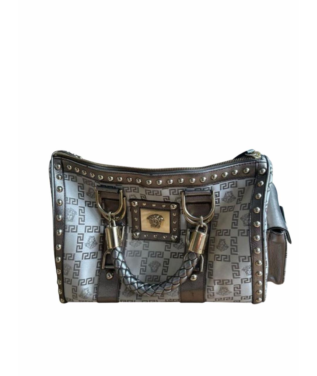 VERSACE Бежевая тканевая сумка тоут, фото 1