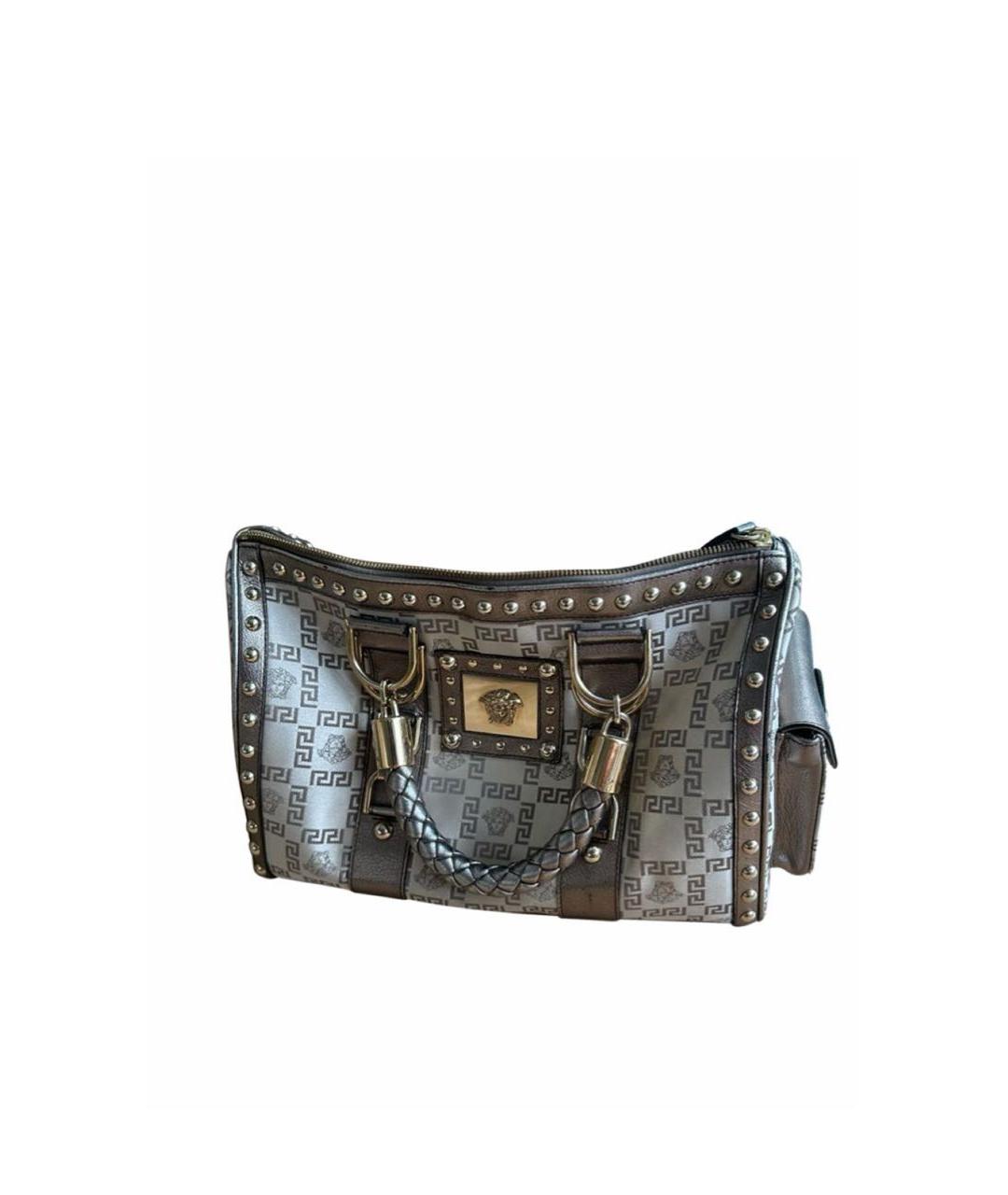 VERSACE Бежевая тканевая сумка тоут, фото 4