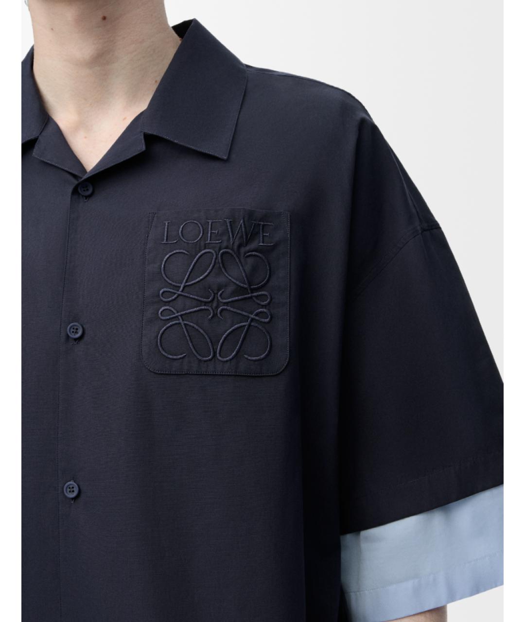 LOEWE Синяя хлопковая кэжуал рубашка, фото 4