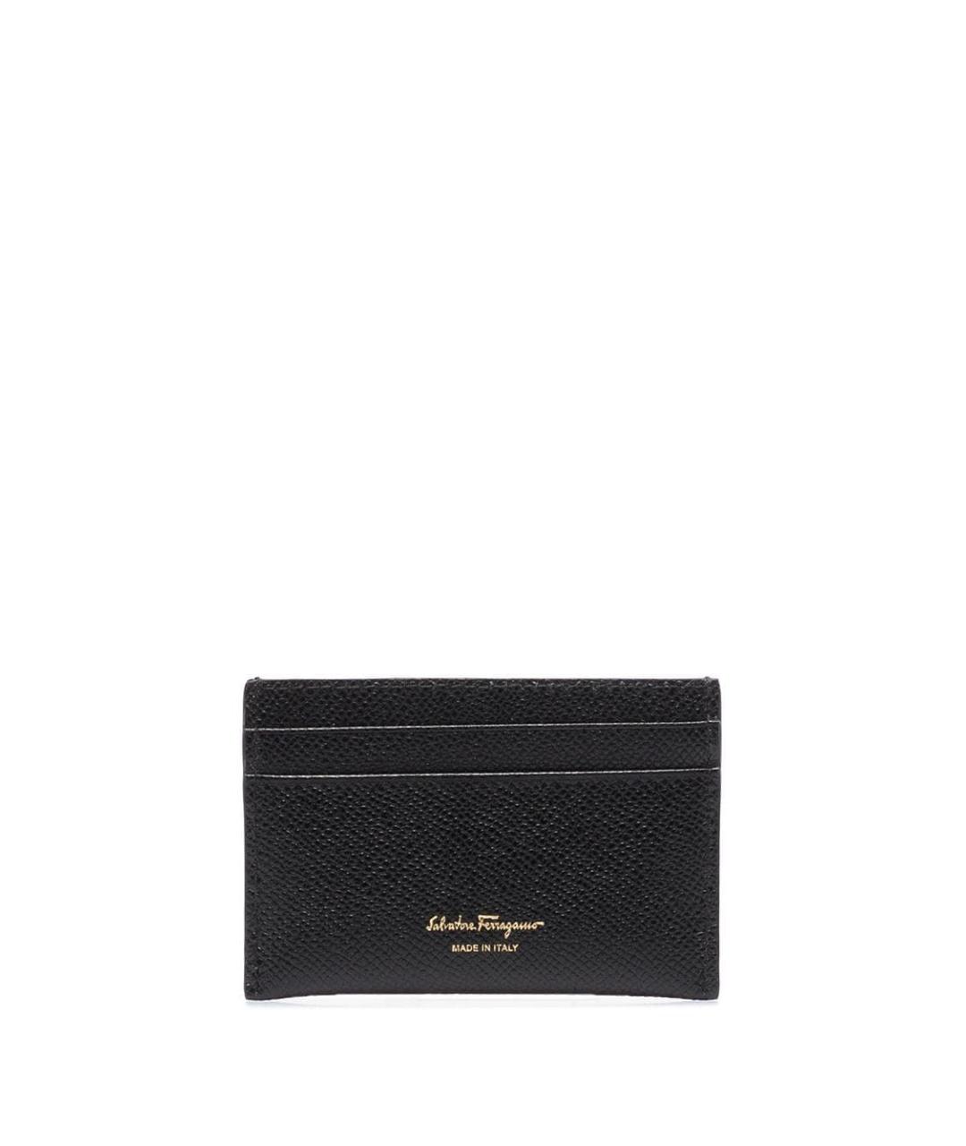 FERRAGAMO Черный кожаный кардхолдер, фото 2