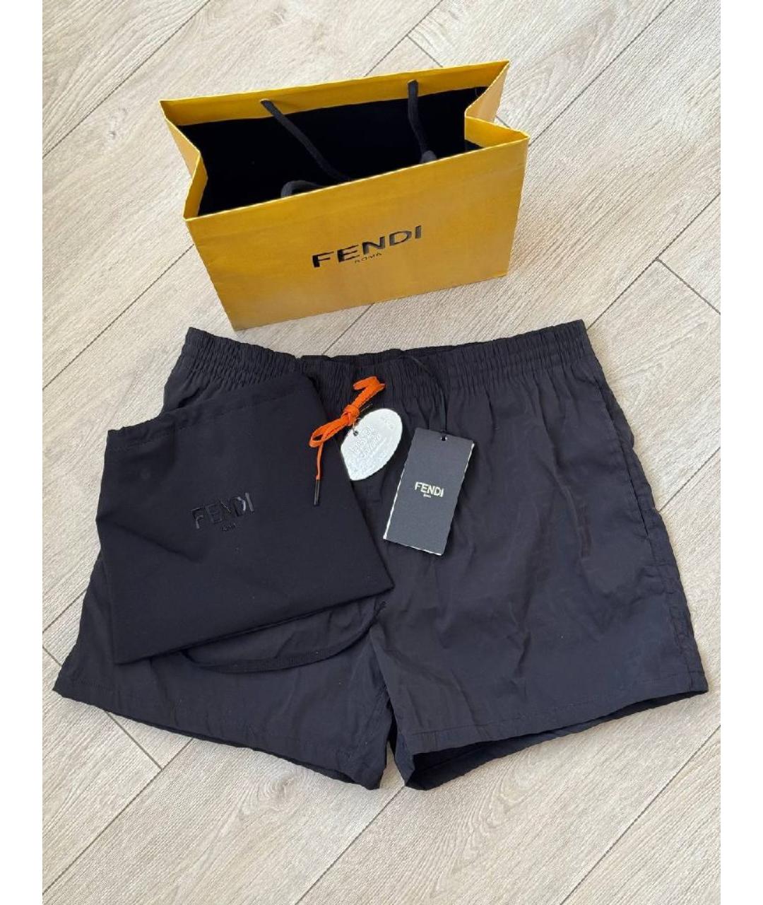 FENDI Черные шорты, фото 4