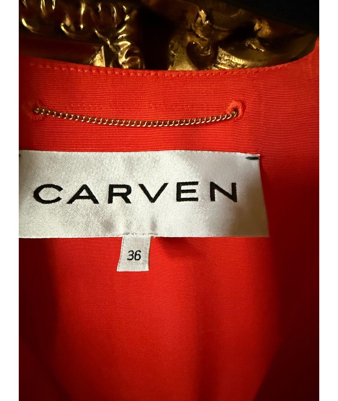 Carven Оранжевое вискозное повседневное платье, фото 3