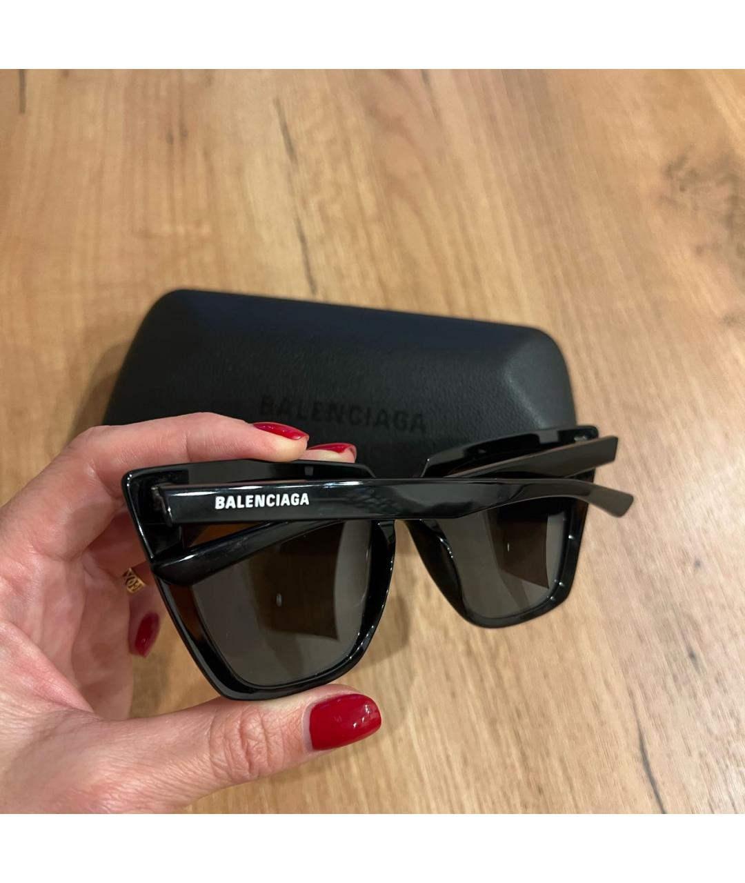 BALENCIAGA Черные пластиковые солнцезащитные очки, фото 3