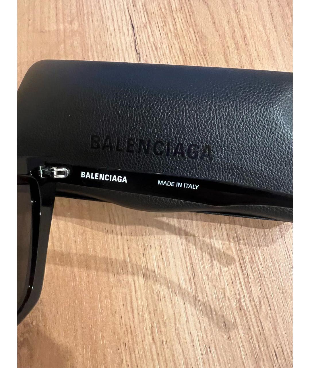 BALENCIAGA Черные пластиковые солнцезащитные очки, фото 4