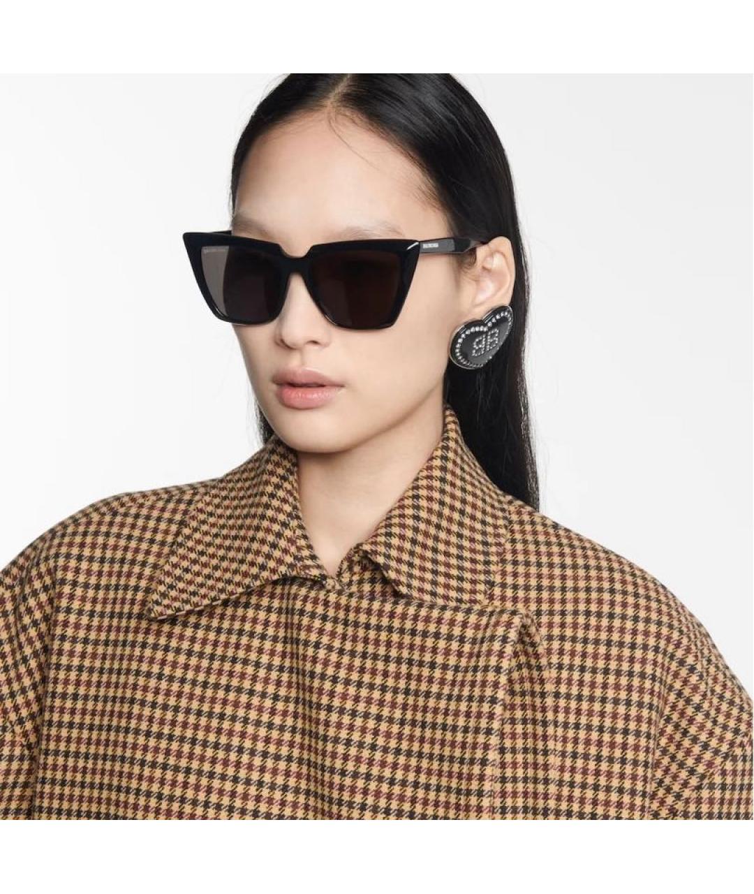 BALENCIAGA Черные пластиковые солнцезащитные очки, фото 8