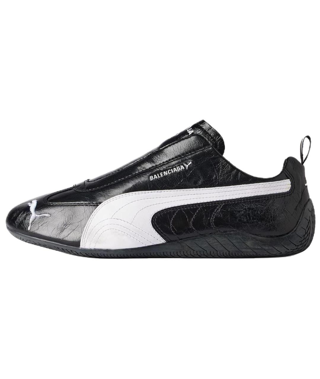 BALENCIAGA Черные кожаные низкие кроссовки / кеды, фото 2