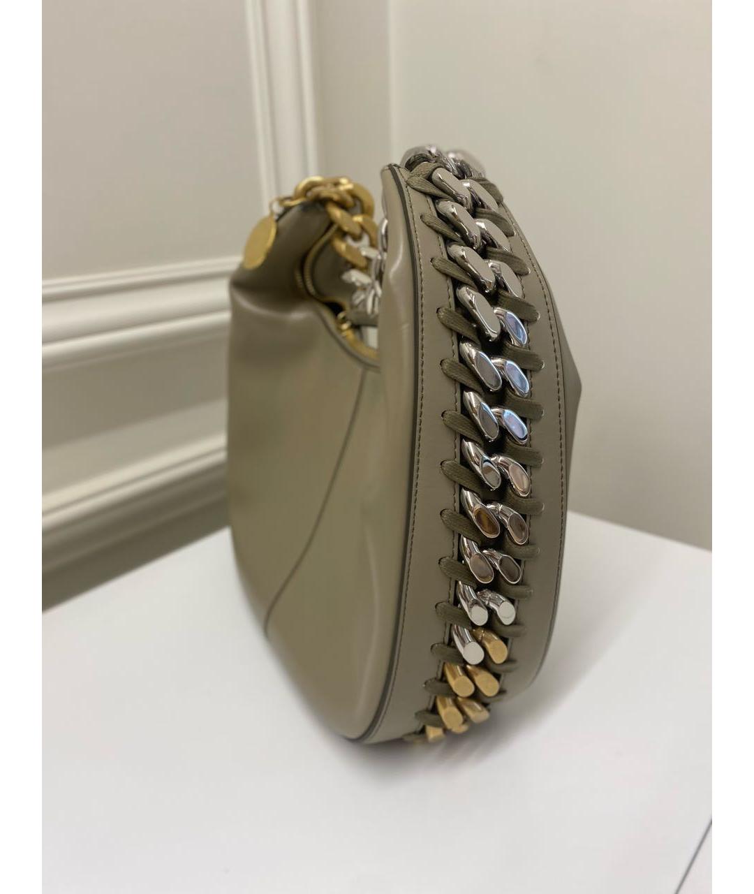 STELLA MCCARTNEY Хаки кожаная сумка тоут, фото 2