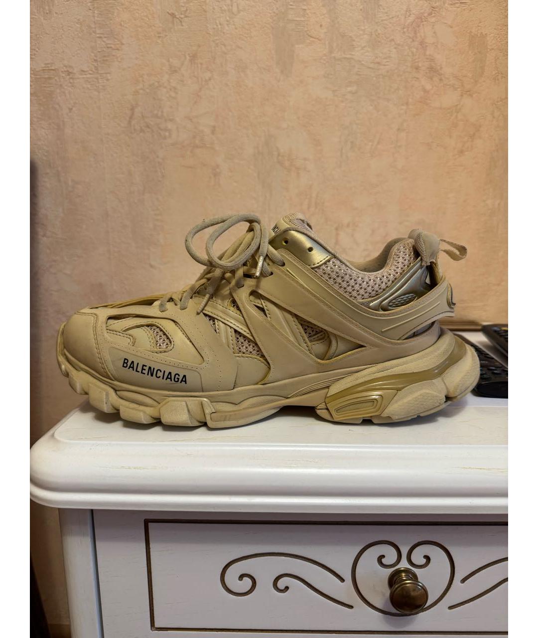 BALENCIAGA Бежевые низкие кроссовки / кеды, фото 9