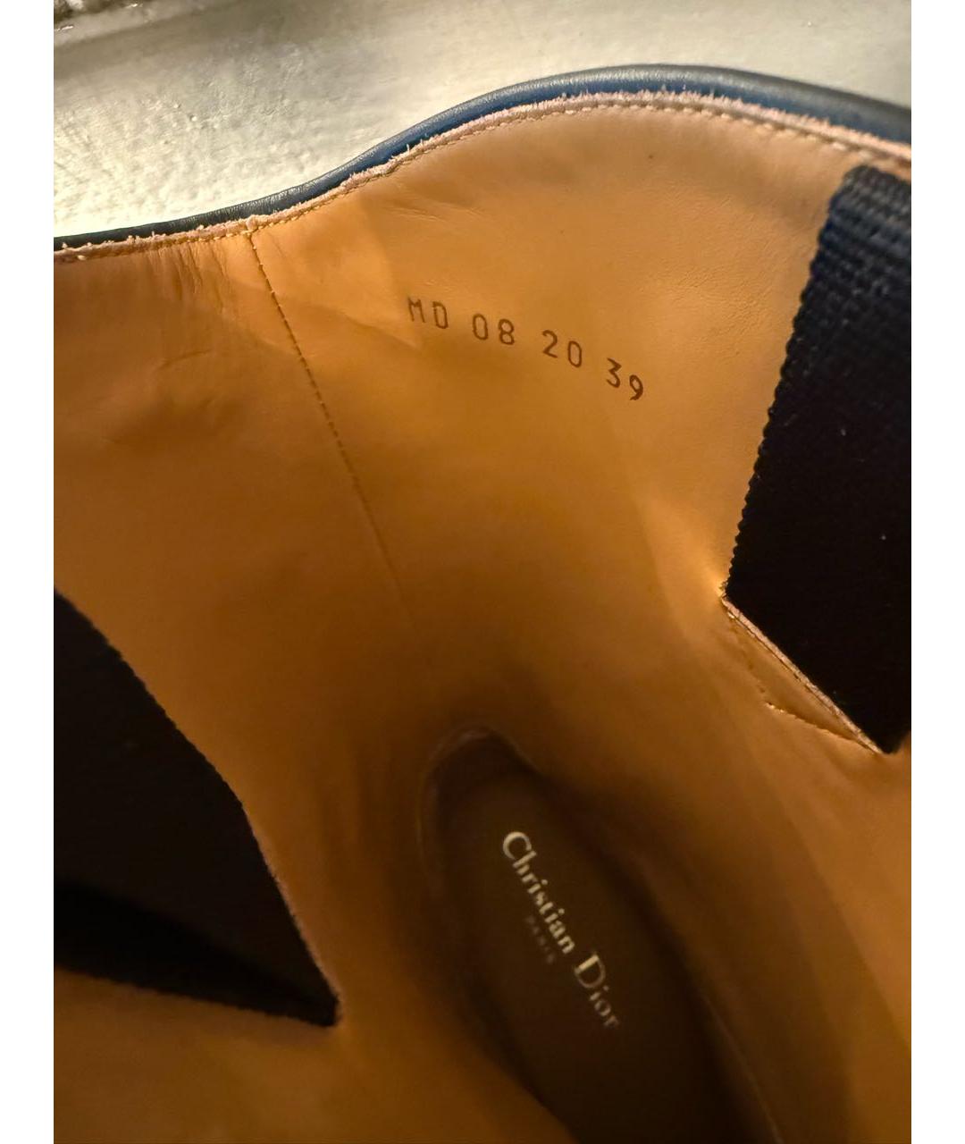 CHRISTIAN DIOR Черные кожаные сапоги, фото 3
